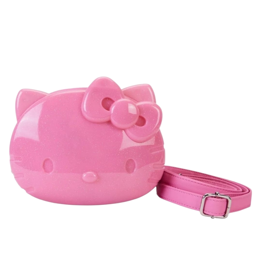 NEW Sanrio x Loungefly Hello Kitty‎ 50th anniversary pink glitter figural bag